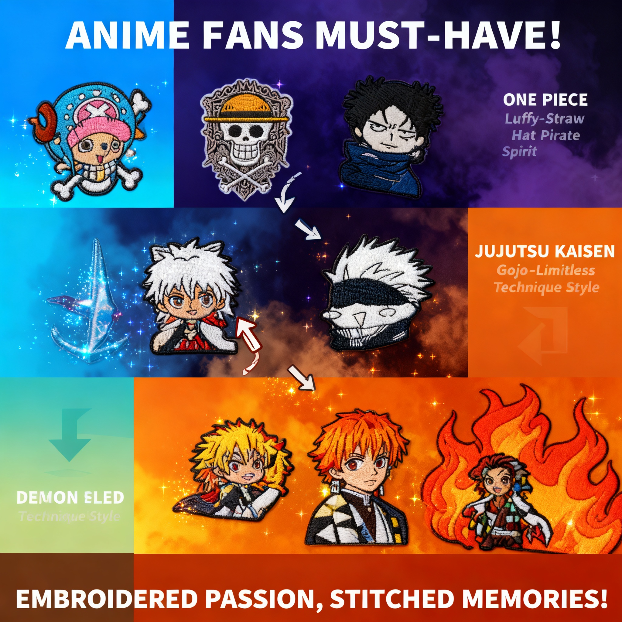 Embroidery Patch - Anime Embroidery Patches for Clothing Child