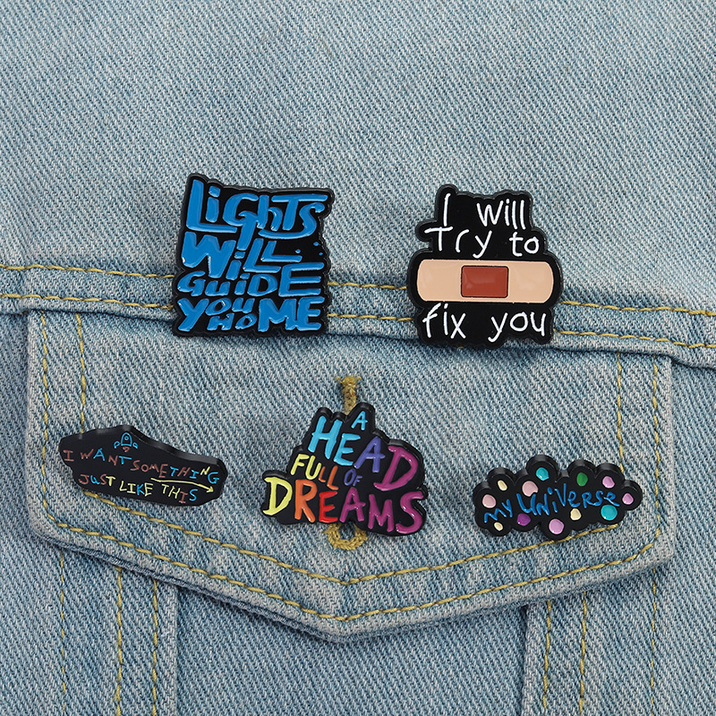 Embroidery Initials - Creative Cartoon Music Series Enamel Pins