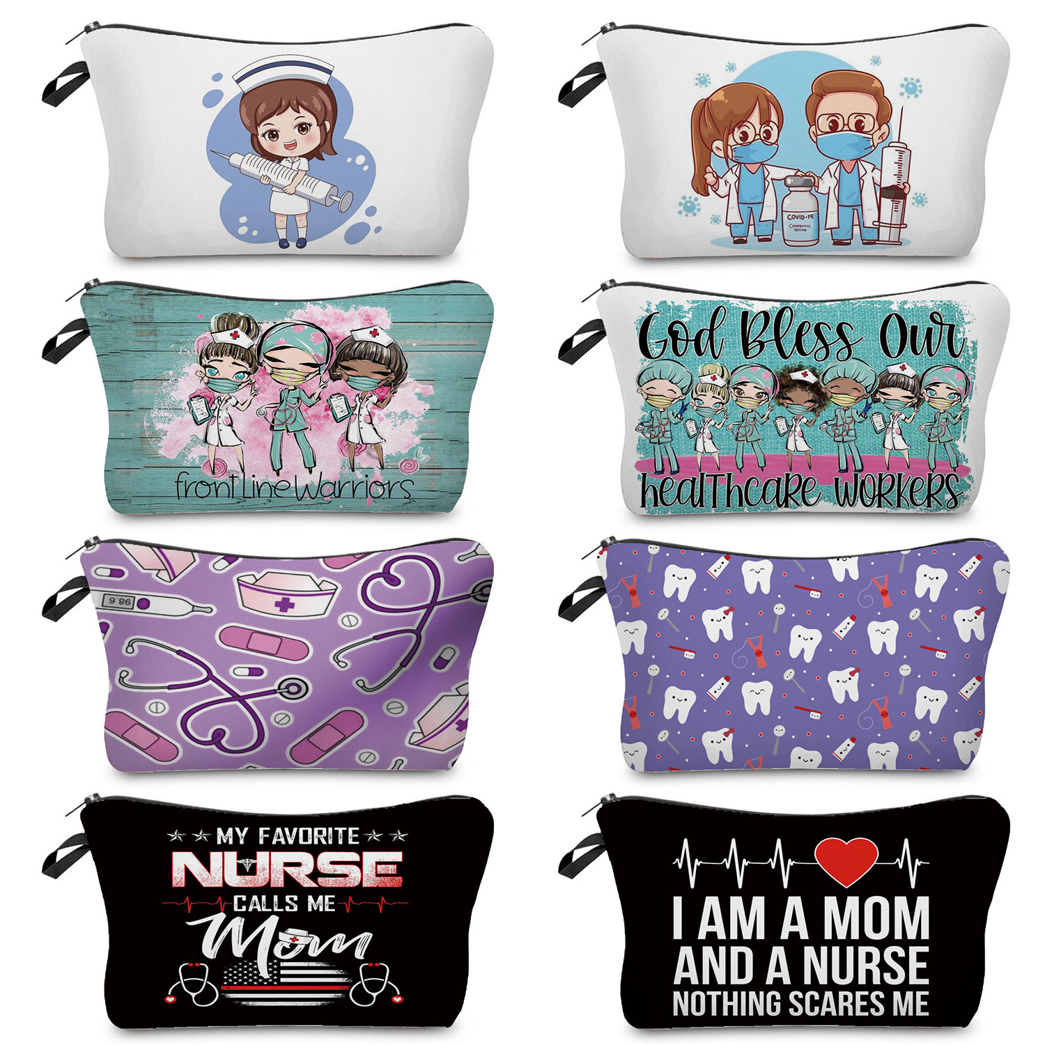 Transfer Pen Ink - Cartoon Dentist Nurse Print Cosmetic Bags