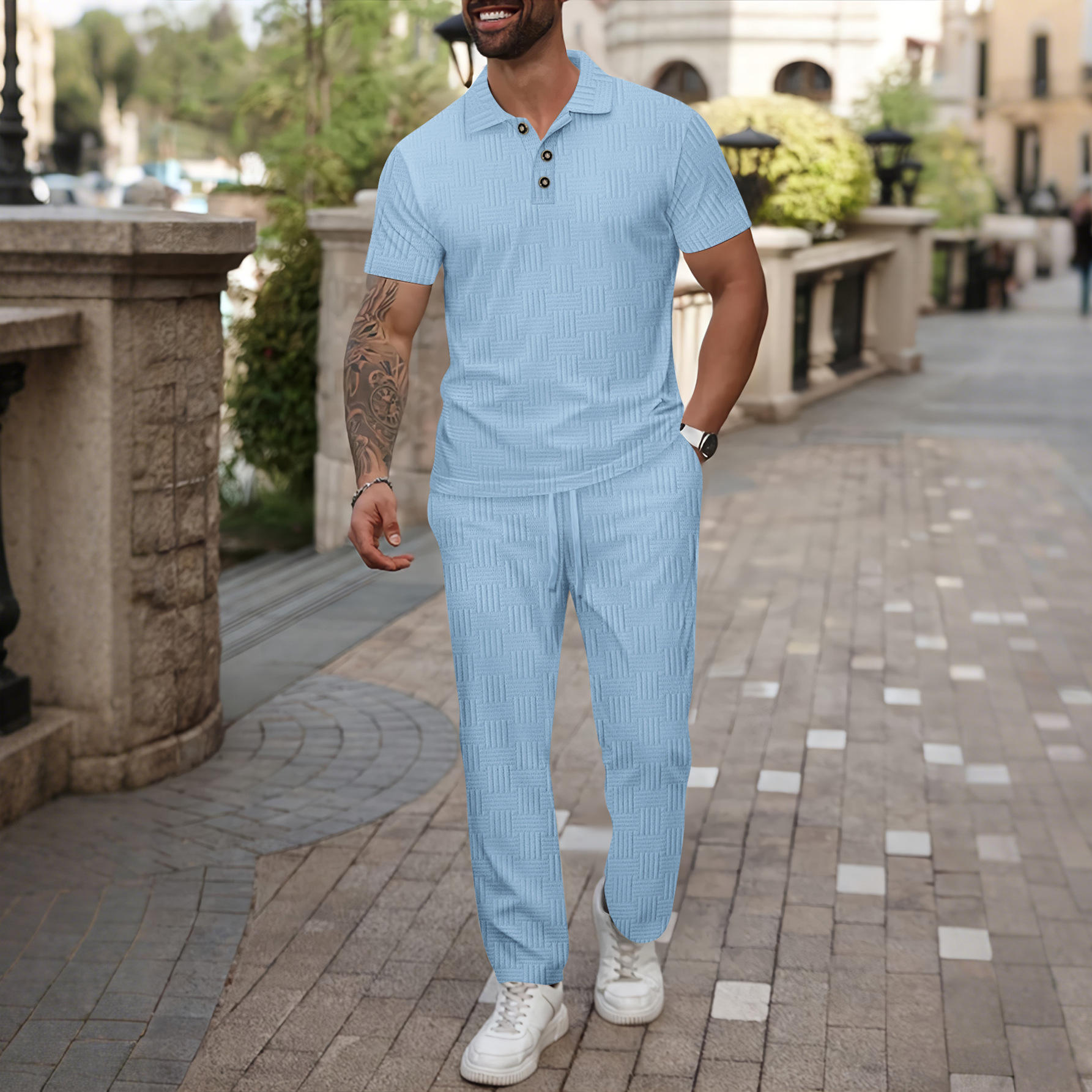 Embroidery Set - Summer Men's Color Floral Embroidery Shirt