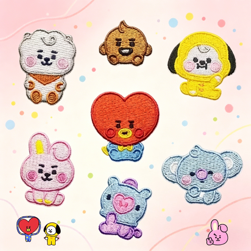 Embroidery Patch - BT21 cartoon cute embroidered patch sticker