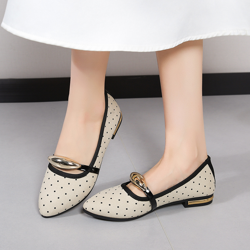 Embroidery Flat Shoes - Spring and Autumn Elegant Pointed Sexy