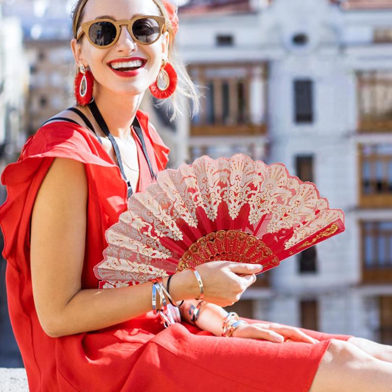 Embroidery Daisy - Spanish Style Fan Wedding Silk Lace