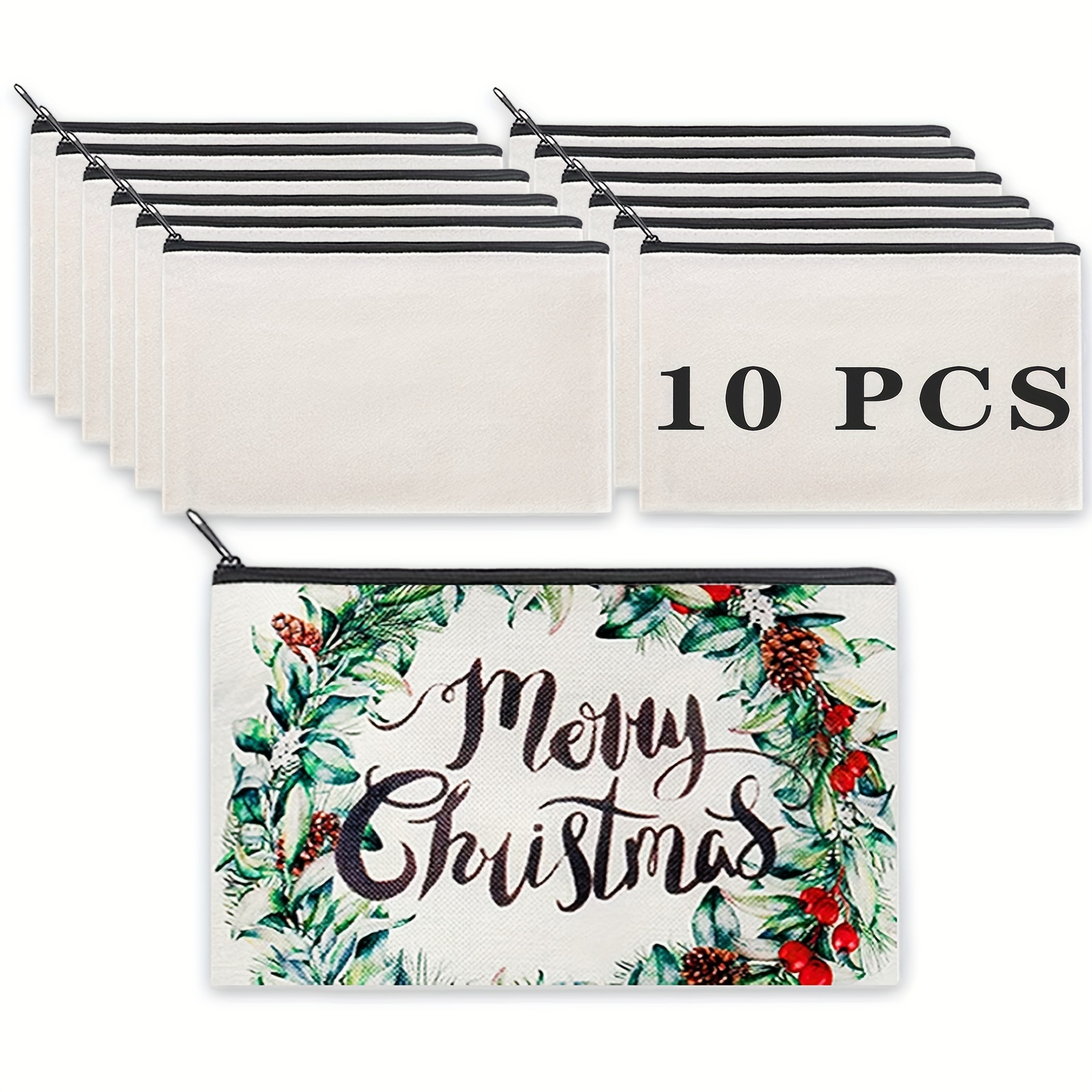 Transfer Pen Ink - 10pcs Blank Sublimation Canvas Zipper Bags