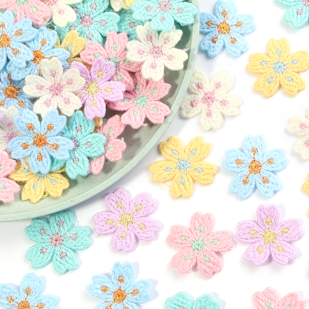 Embroidery Patch - 20pcs/lot Colorful 2.4cm Embroidery Flower Appliques