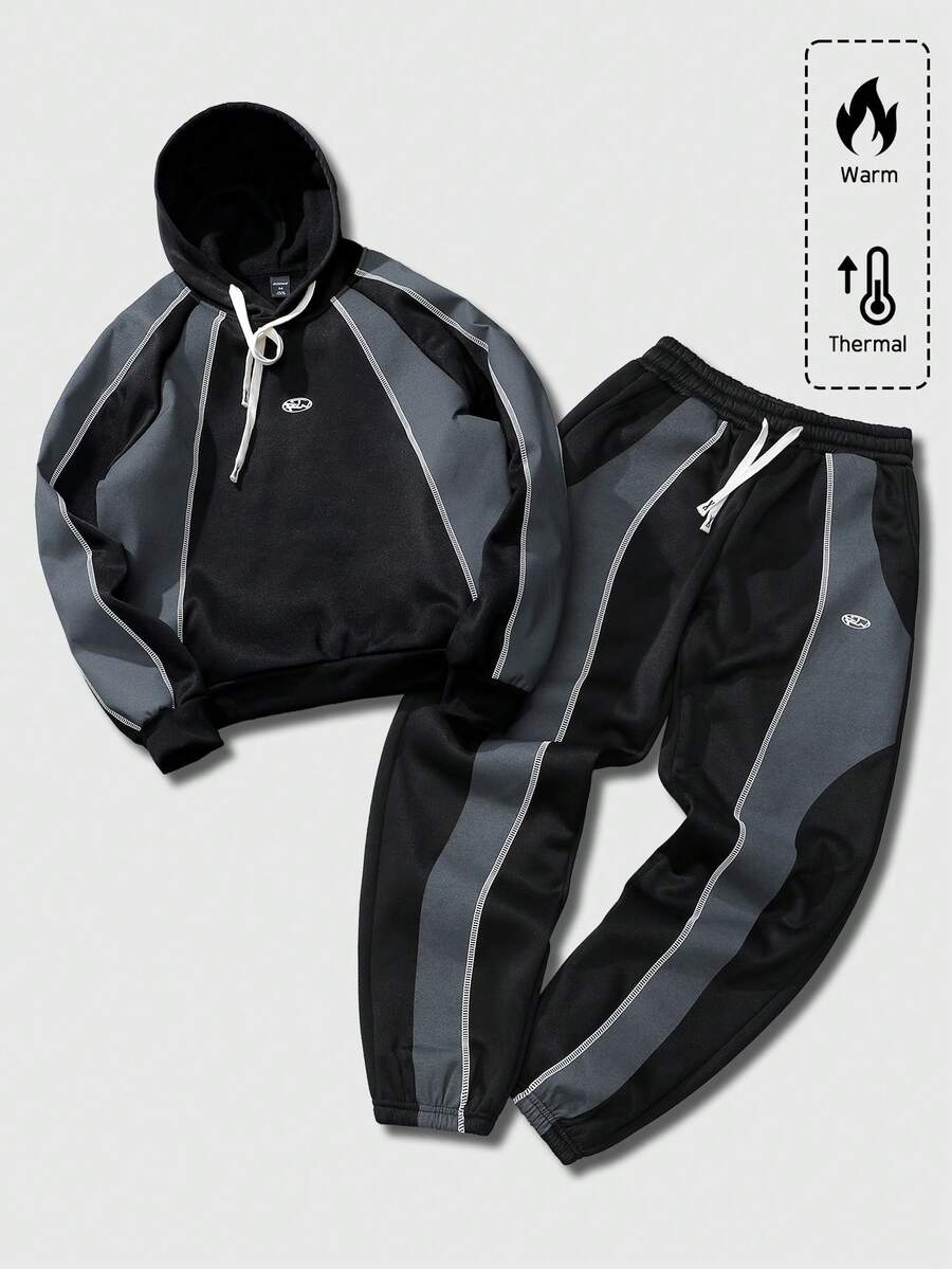 Embroidery Set - Mens Thermal Hoodie And Pants Set