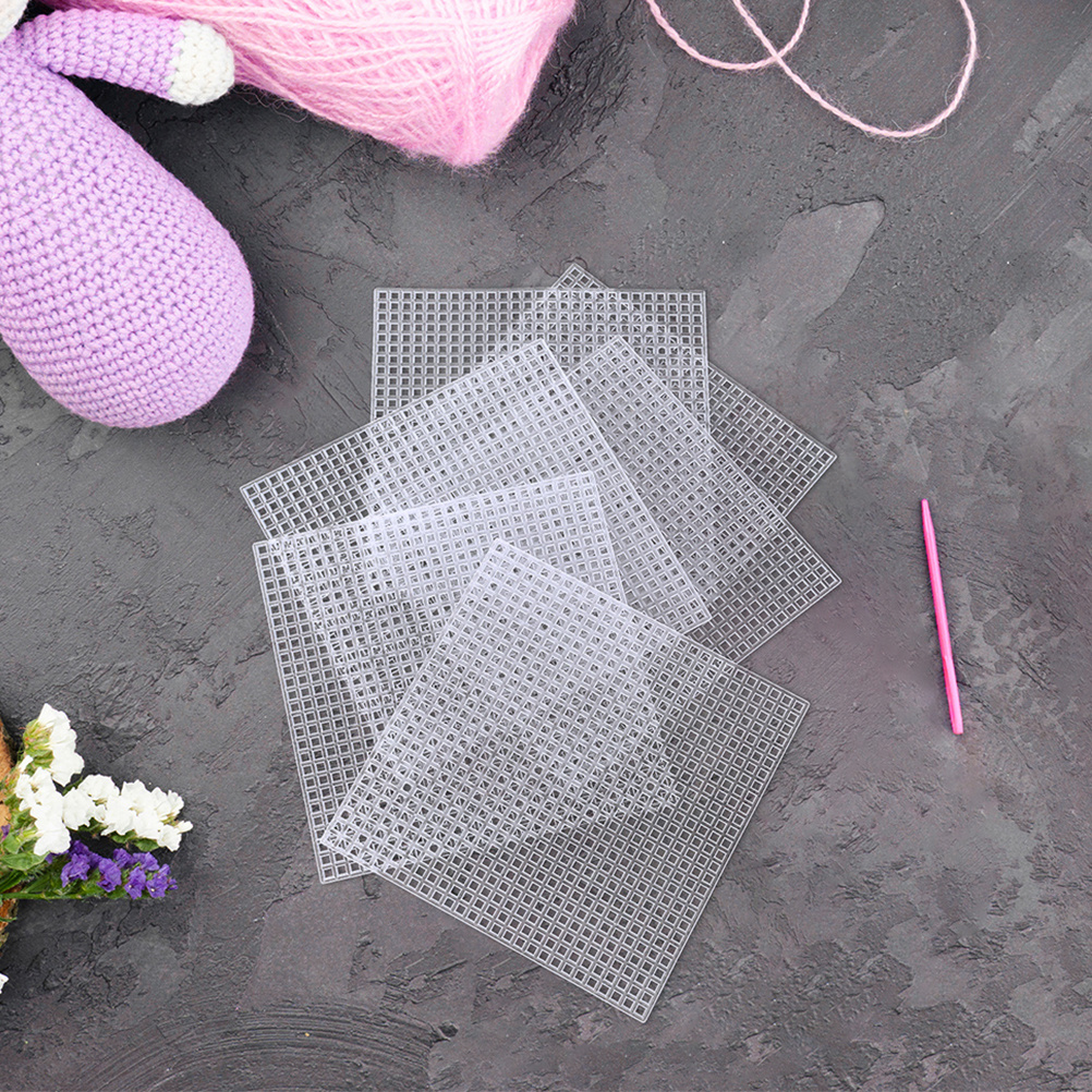 Embroidery Underlay - 10pcs Cross Stitch Plastic Mesh Sheets: