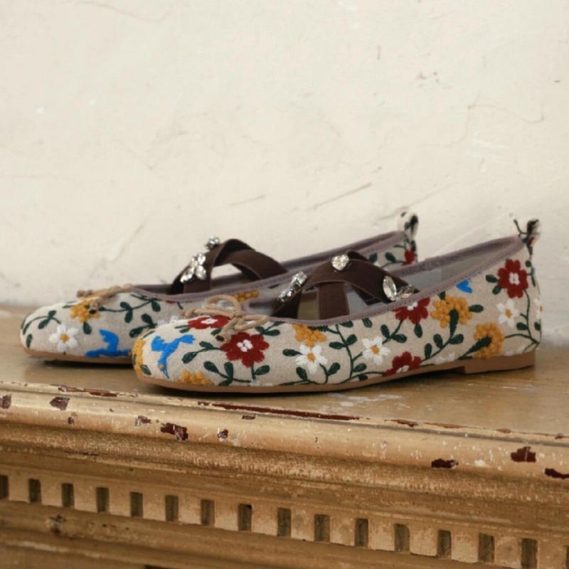 Embroidery Flower Ballet Flats - Embroidery Flat Shoes reseña y precio