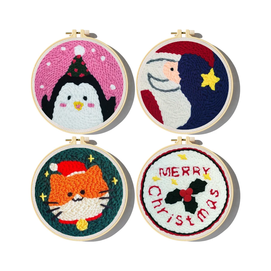 Xmas Punch Needle Embroidery K - Embroidery Xmas Kits reseña y precio