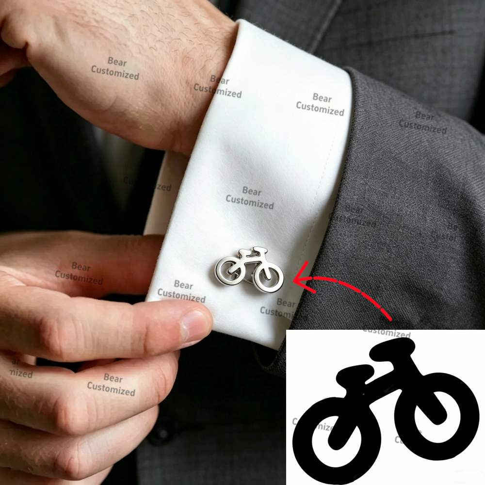 Men Custom Logo Tie Clip Cuffl - Embroidery Initials reseña y precio