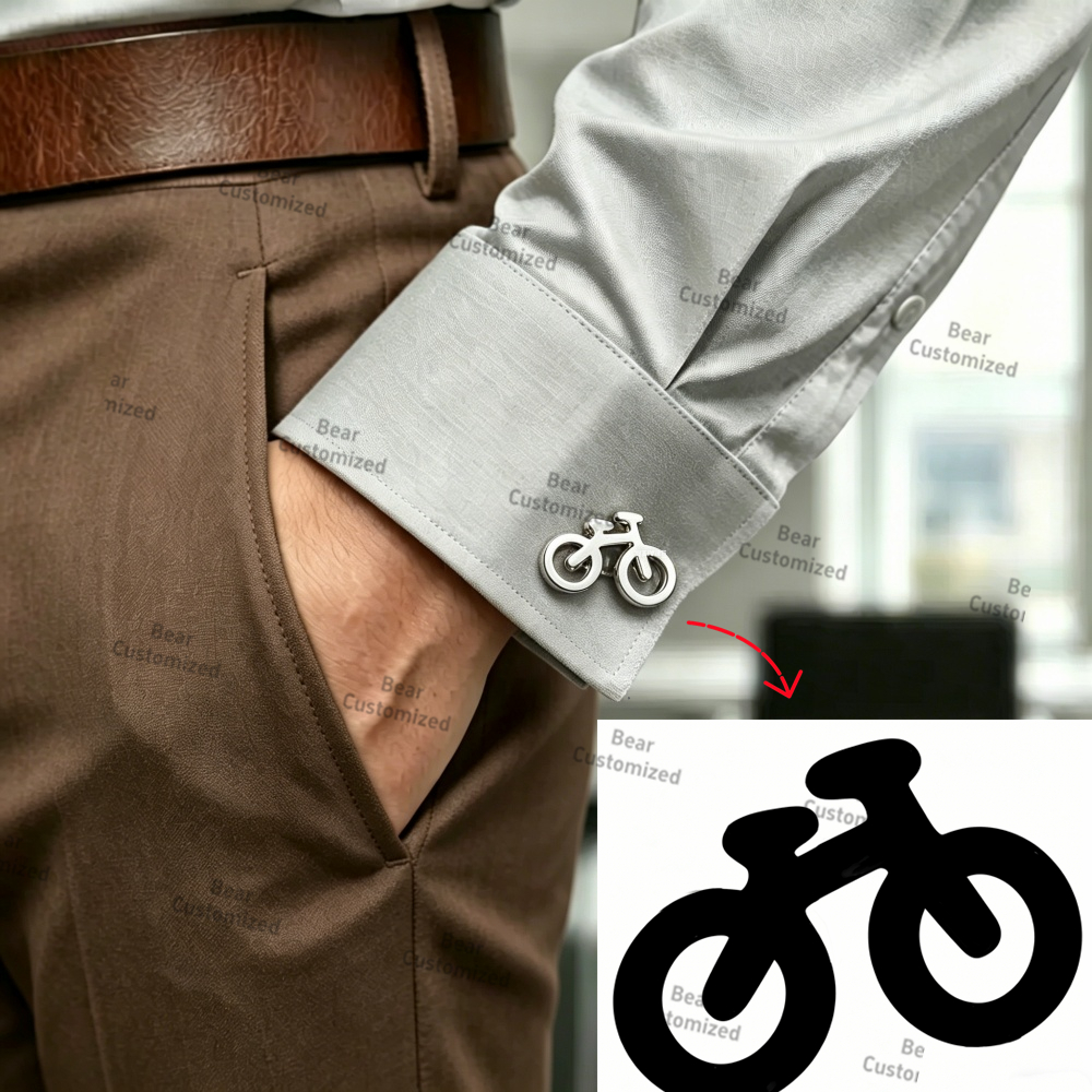 Men Custom Logo Tie Clip Cuffl - Embroidery Initials reseña y precio