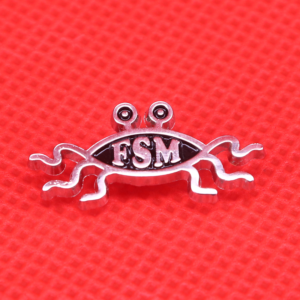 Flying Spaghetti  enamel pin F - Embroidery Initials reseña y precio