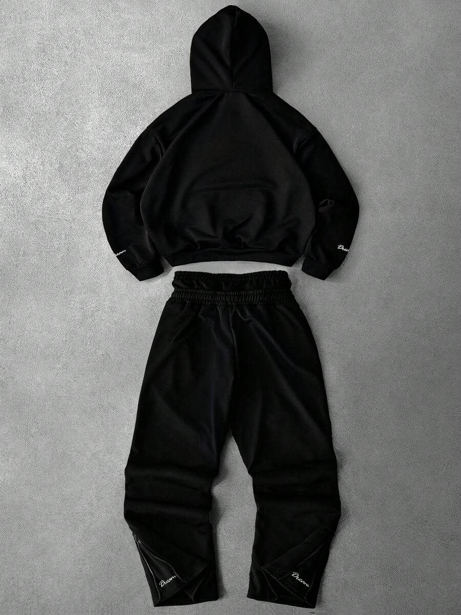 Men Black Hoodie And Joggers S - Embroidery Set reseña y precio