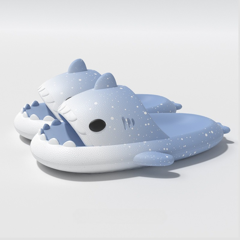 Cute Cartoon Shark Slippers Fo - Embroidery Flat Shoes reseña y precio