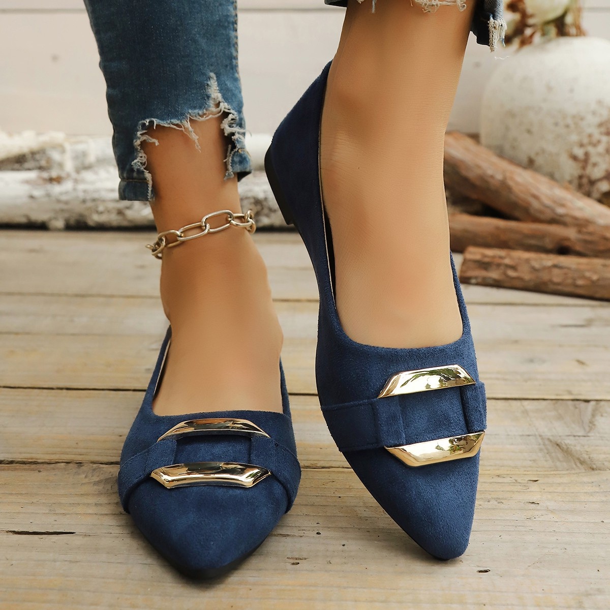 Spring and Autumn Elegant Poin - Embroidery Flat Shoes reseña y precio