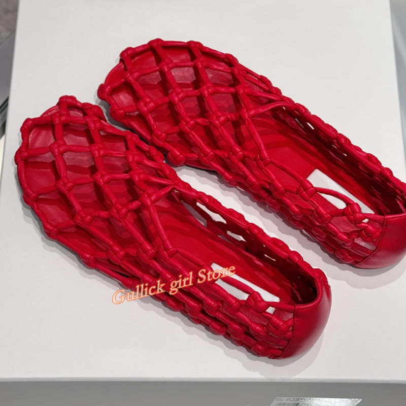 French Woven Mesh Hollow flat  - Embroidery Flat Shoes reseña y precio
