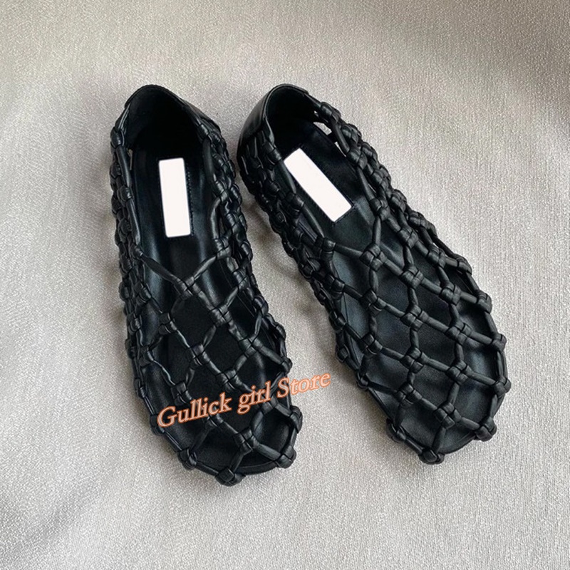French Woven Mesh Hollow flat  - Embroidery Flat Shoes reseña y precio