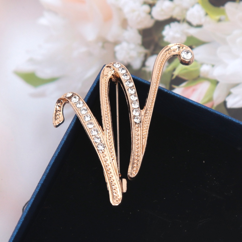 Fashion Women Rhinestone Brooc - Embroidery Initials reseña y precio