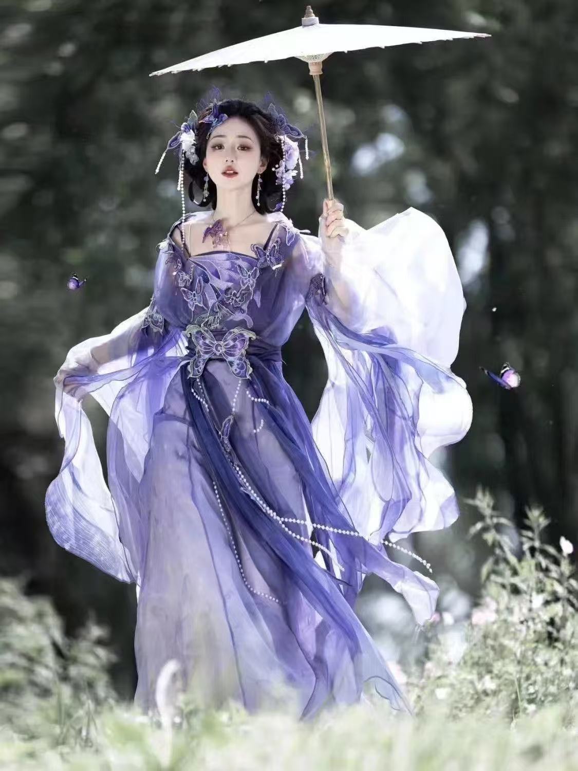 Original Chinese Purple Hanfu  - Embroidery Set reseña y precio
