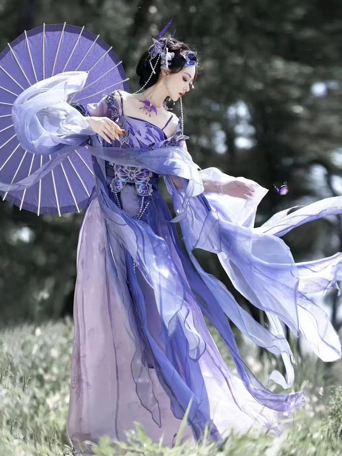 Original Chinese Purple Hanfu  - Embroidery Set reseña y precio