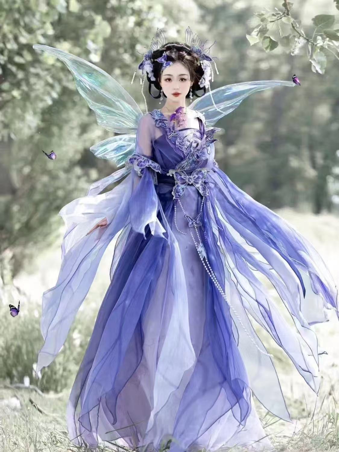 Original Chinese Purple Hanfu  - Embroidery Set reseña y precio
