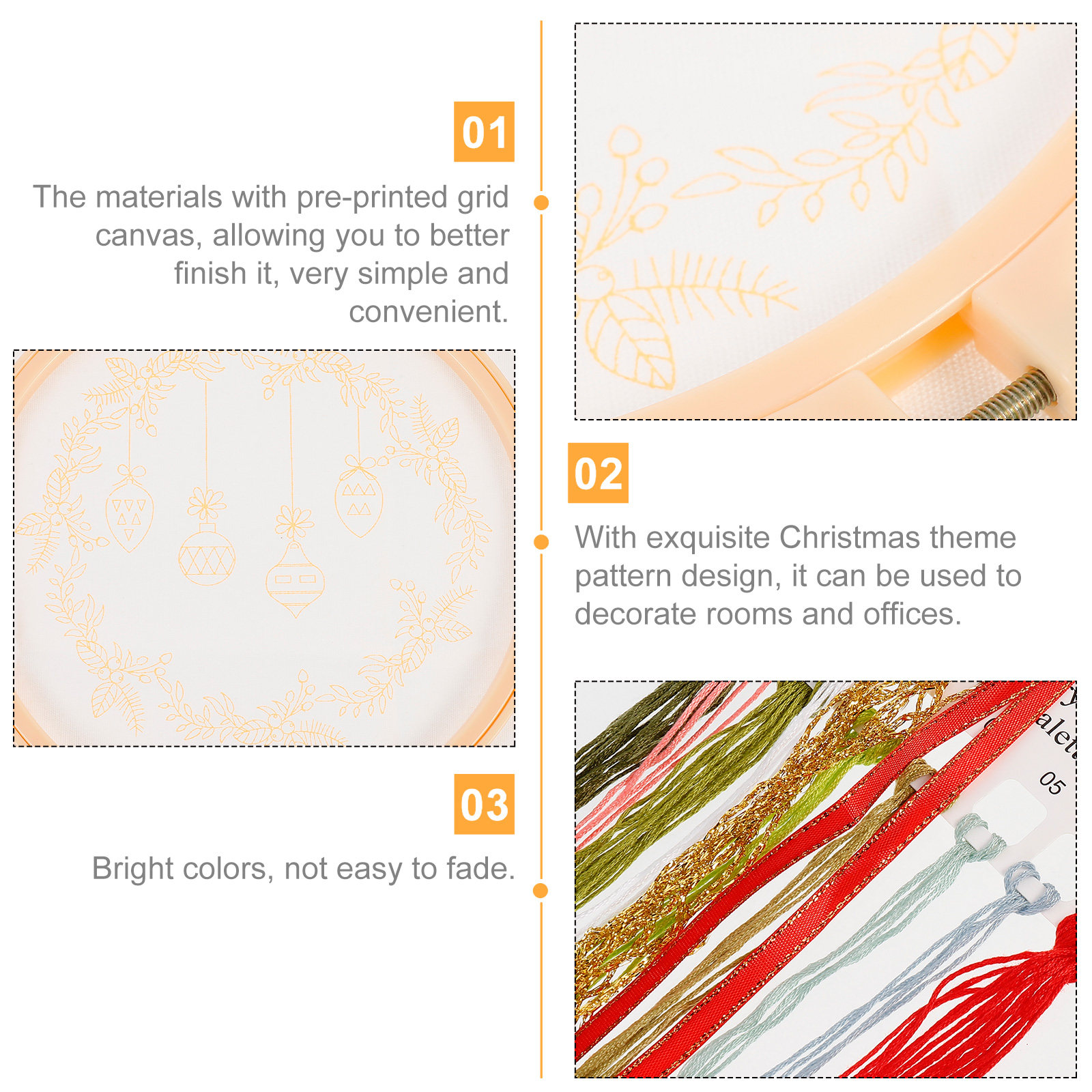 1 Set Christmas Diy Cross Stit - Embroidery Xmas Kits reseña y precio