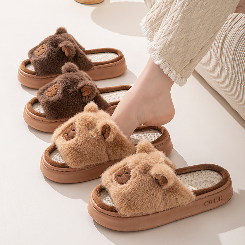 Hemp Cartoon Women's Slippers  - Embroidery Flat Shoes reseña y precio