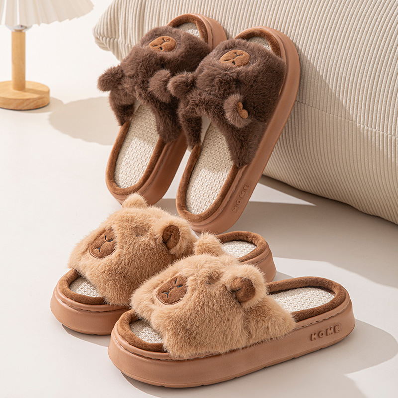 Hemp Cartoon Women's Slippers  - Embroidery Flat Shoes reseña y precio