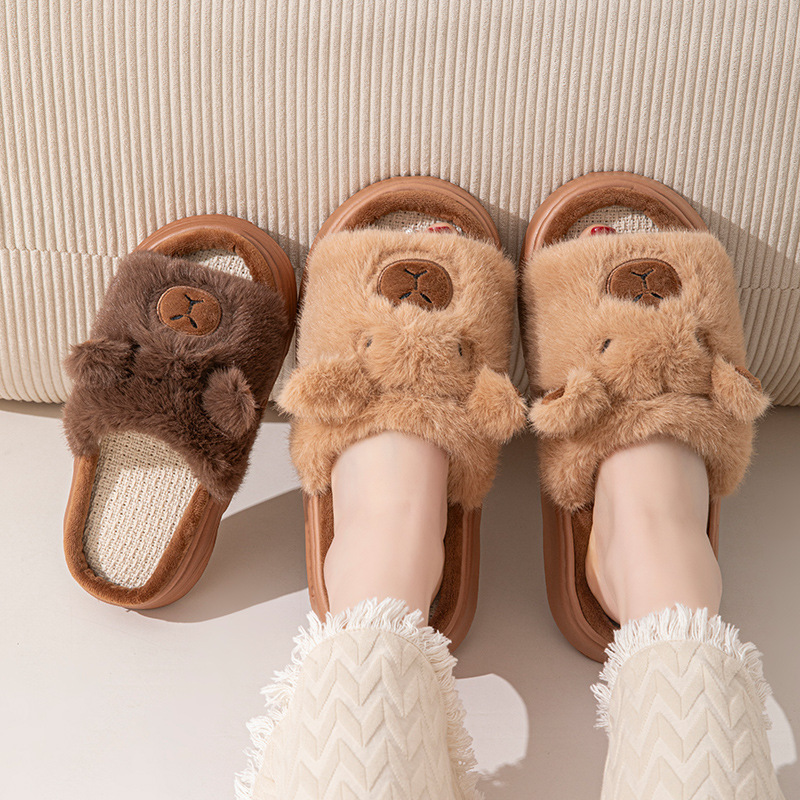 Hemp Cartoon Women's Slippers  - Embroidery Flat Shoes reseña y precio