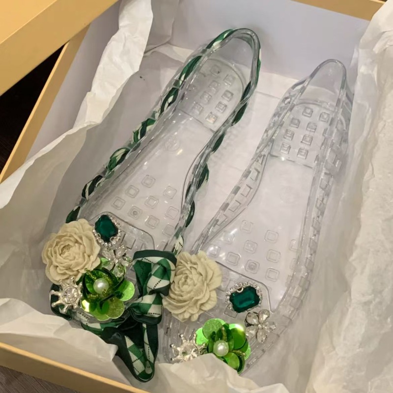 New Style Square-toe Open-toe  - Embroidery Flat Shoes reseña y precio