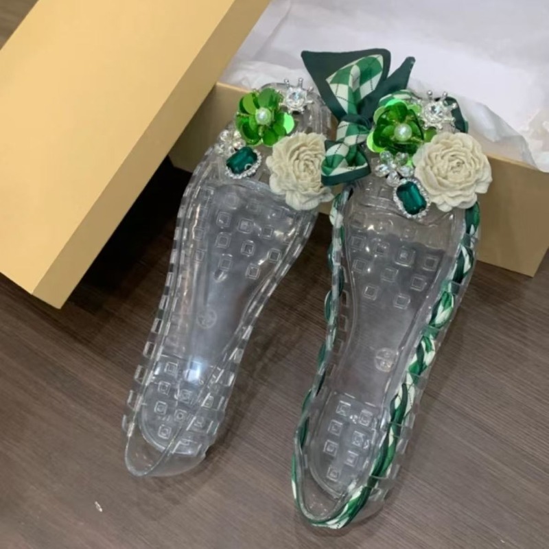 New Style Square-toe Open-toe  - Embroidery Flat Shoes reseña y precio