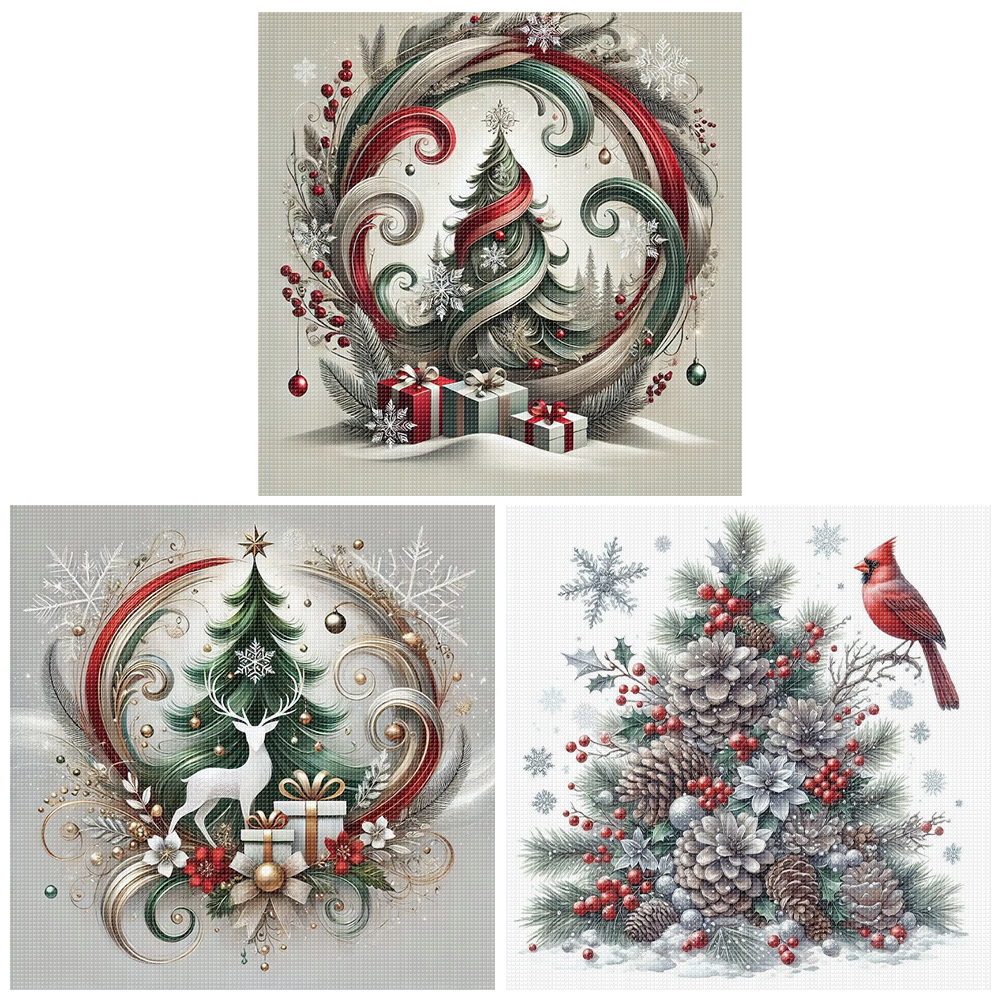 Xmas Printed Cross Stitch Kit  - Embroidery Xmas Kits reseña y precio