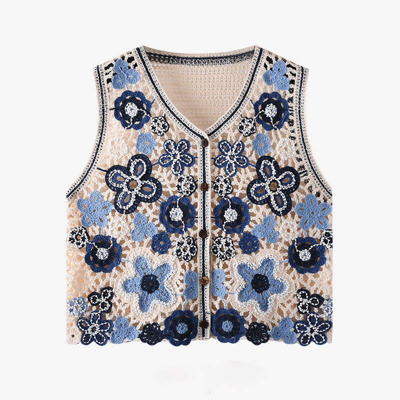 Daisy Crochet Vest for Women S - Embroidery Daisy reseña y precio