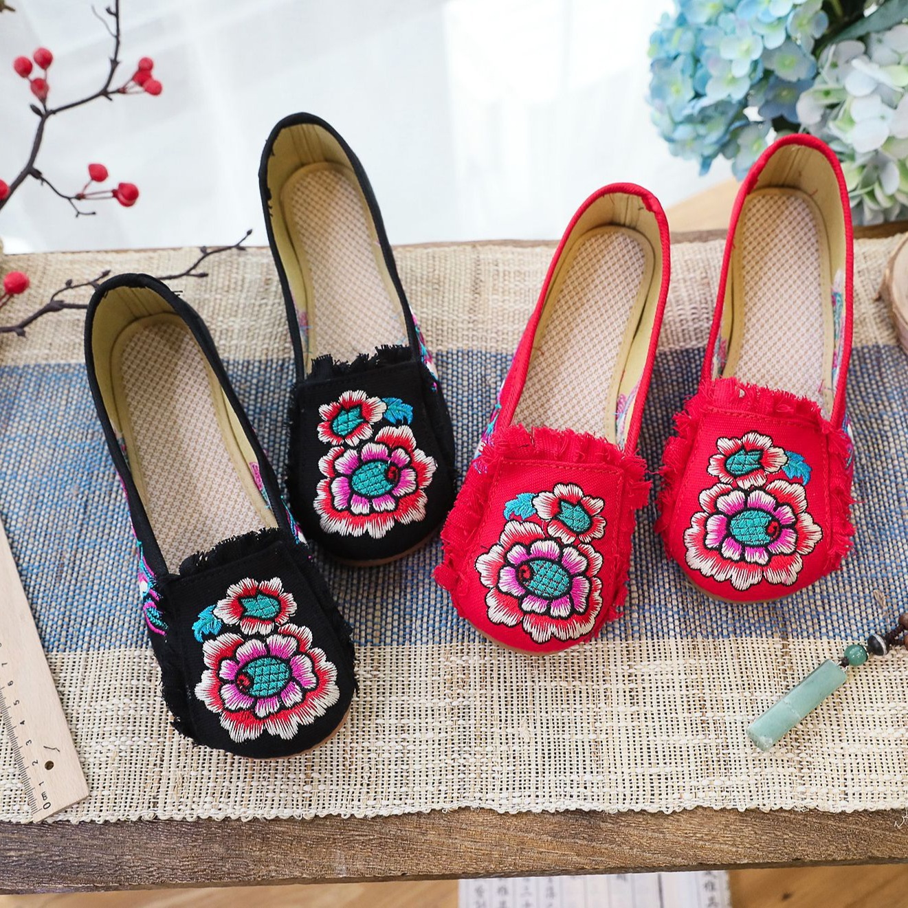 Woman Woven Shoes New Ethnic S - Embroidery Style reseña y precio