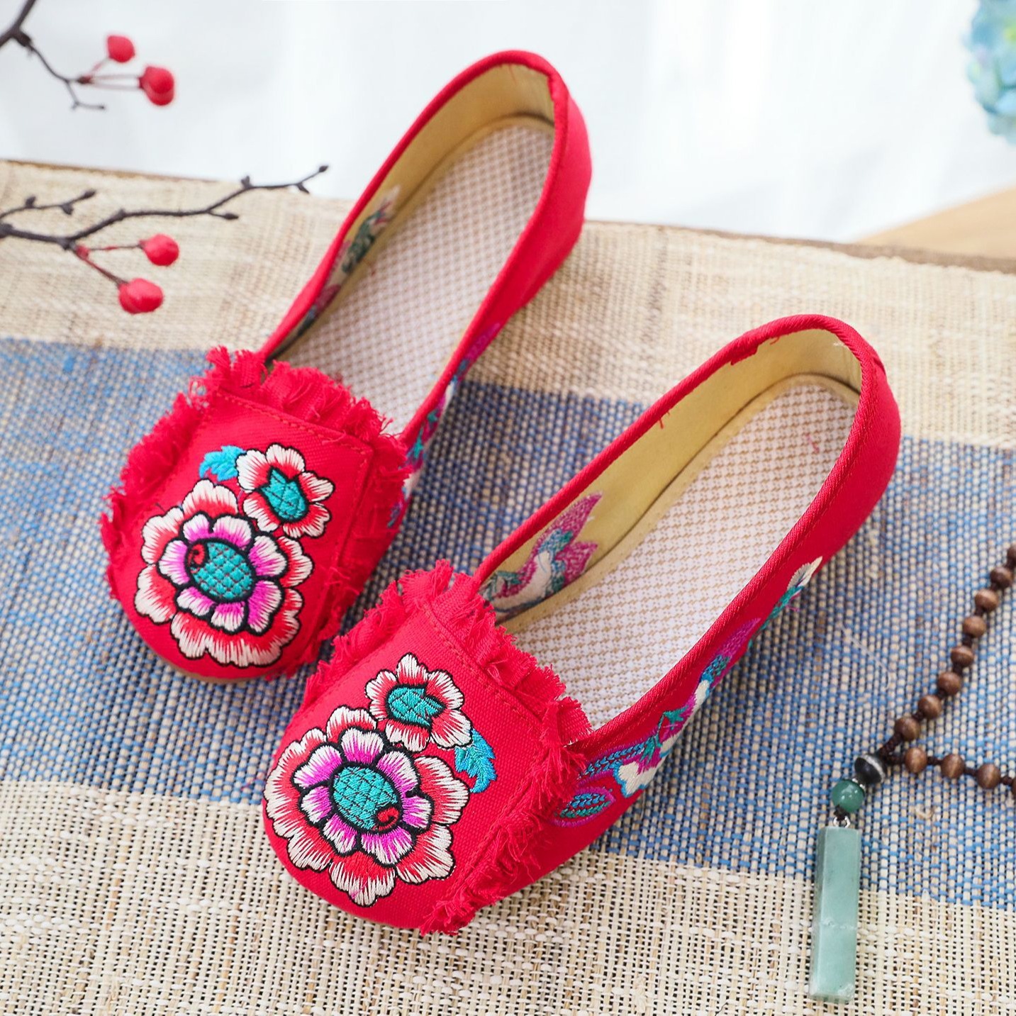 Woman Woven Shoes New Ethnic S - Embroidery Style reseña y precio