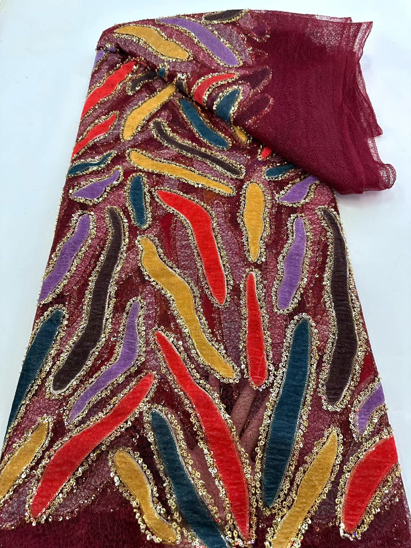 Latest African Sequins Lace Fa - Embroidery Underlay reseña y precio