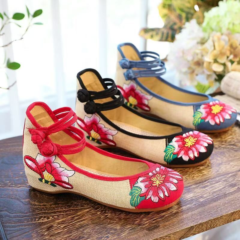 Woman Wedges Embroidered Cloth - Embroidery Style reseña y precio