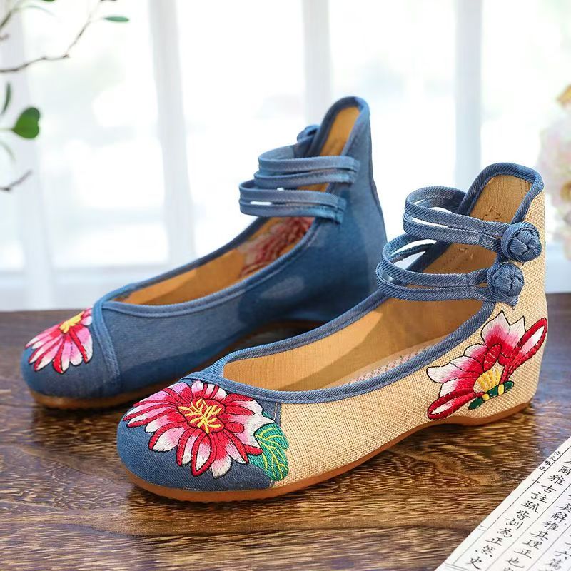 Woman Wedges Embroidered Cloth - Embroidery Style reseña y precio